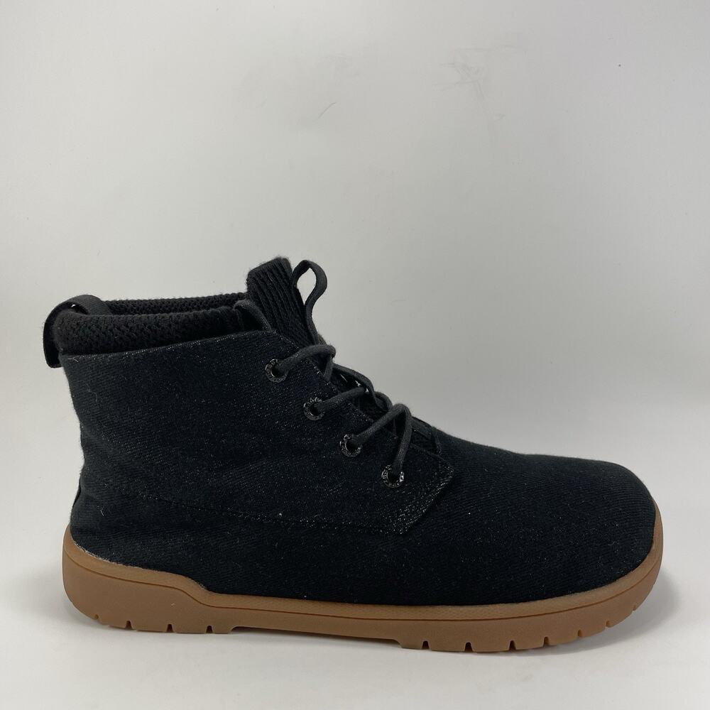 Feelgrounds Chukka Boots Womens Size 9 Black Lace Up Gum Sole, Mens 7 Minimal